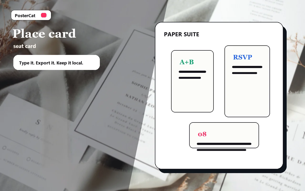 Wedding place card maker preview