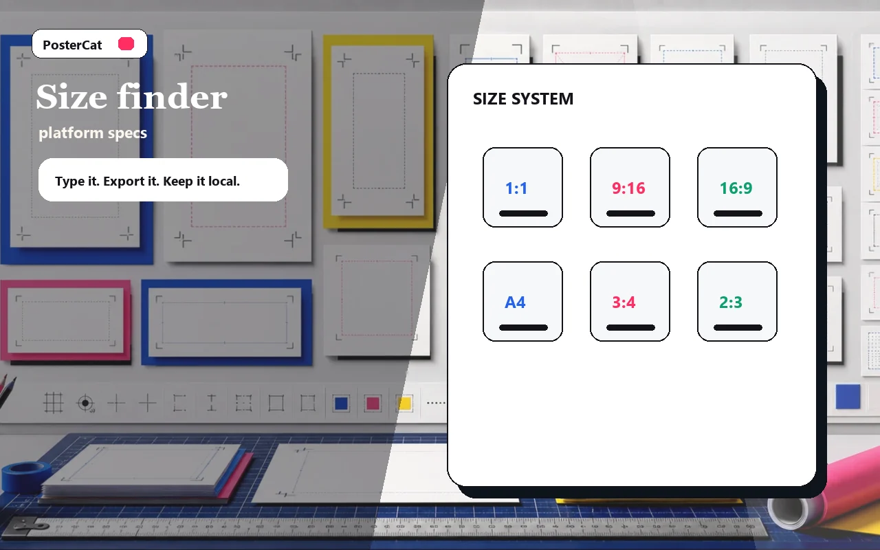 Poster size finder workspace preview