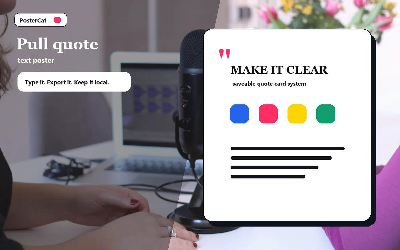Quote card maker workspace preview