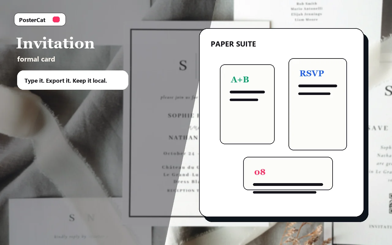 Wedding invitation maker stationery preview